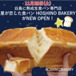 パンラバー集合！11月28日(土)、白島に熟成生食パン専門店 【星が恋した食パンHOSHINO BAKERY】がNEW OPEN！