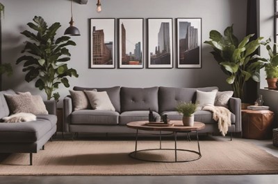 インダストリアルをイメージしたリビング