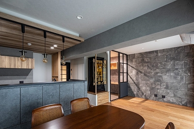 グレートーンがスタイリッシュなLDK