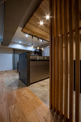 リノベで段差をなくしたLDKの床