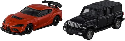 赤いミニカーと黒いミニカー