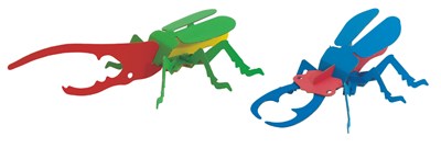 カラフルなカブトムシ工作とクワガタ工作